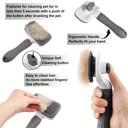 FurEase™ Self-Cleaning Grooming Brush